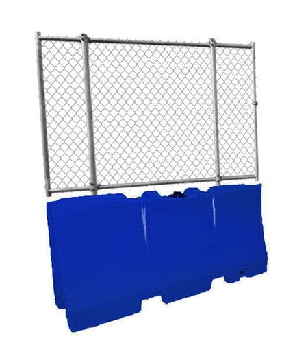 Water/Sand Fillable Jersey Barrier with Fencing Option - 32 in. H x 72 in. L x 18 in. W, 70 lbs - Crowd Control Warehouse