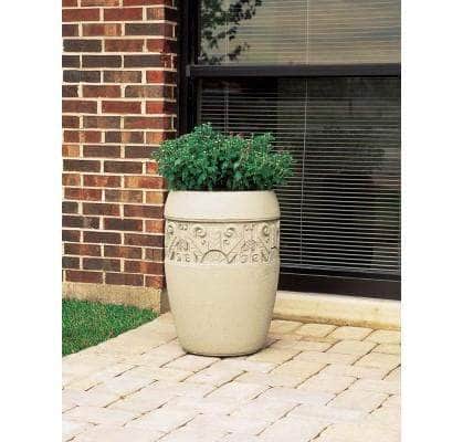 Westlake Series Medium Concrete Round Planter with Westlake I Band - Crowd Control Warehouse