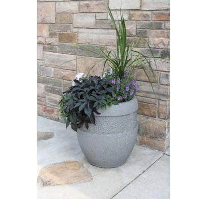 Westlake Series Medium Concrete Round Planter with Westlake I Band - Crowd Control Warehouse