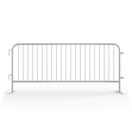 Heavy Duty Interlocking Steel Barricade, 8.5 Ft., White - Angry Bull Barricades