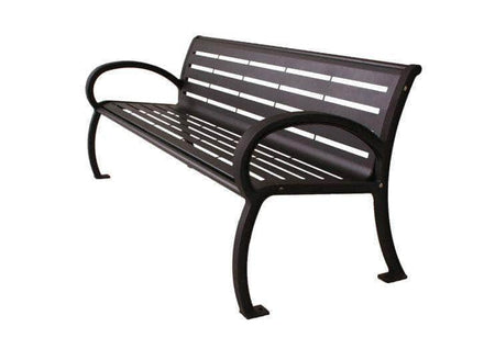 Wilmington Horizontal Slatted Back Park Bench - Crowd Control Warehouse