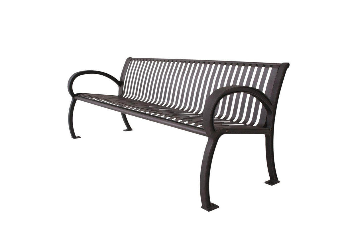 Wilmington Vertical Slatted Back Park Bench - Crowd Control Warehouse