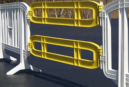 Xtendit 5 Ft. Interlocking Plastic Barricade Extension - Crowd Control Warehouse