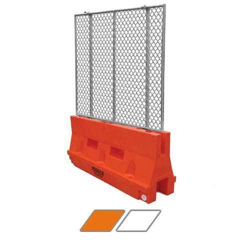 Yodock 2001M Water/Sand Fillable Jersey Barrier with Fencing - 32 in. H x 72 in. L x 18 in. W, 75 lbs - Crowd Control Warehouse